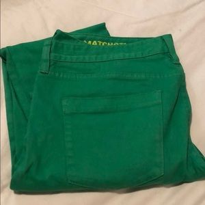 J. Crew green stretch jeans